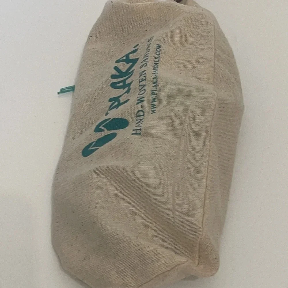 Plaka Flip Flops Thong Sandals Teal Brown size 6 / free toe ring - Picture 11 of 16